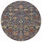 Homeroots 8' Navy Blue Brown And Red Round Floral Washable Indoor Outdoor Area Rug 603427 - alternate 4
