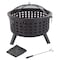 Pure Garden 25-Inch Round Outdoor Wood Burning Firepit/Fireplace, Black 50-FP189 - alternate 1