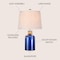 Jonathan Y Azure 23.5" Glass Bottle LED Table Lamp, Cobalt/Natural JYL1004A - alternate 4