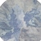 Homeroots 8' Denim Blue And Linen Round Abstract Washable Indoor Outdoor Area Rug 615598 - alternate 3