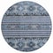 Homeroots 8' Blue Gray And Charcoal Round Tribal Washable Indoor Outdoor Area Rug 615400 - alternate 4