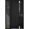 Vdomdoors Steel Door Cynex 6777 Black Sidelight Exterior Window Stainless Inserts Single Modern Painted-W36+1 CYNEX6777EXD-BLK-W36+12 x H80-Left-hand Inswing - alternate 1