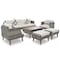 Homeroots Four Piece Outdoor Gray Wicker Sofa Seating Group with Gray Cushions 625696 - alternate 3