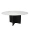 Homeroots 60" White and Black Marble and Solid Wood Pedestal Base Round Top Dining Table 544746 - alternate 1