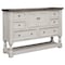 Homeroots 62" Gray and Ivory Solid Wood Six Drawer Triple Dresser 524534 - alternate 1