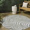 Jonathan Y Maribo High-Low Abstract Groovy Striped Gray/Ivory 6 ft Round Indoor/Outdoor Area Rug SCN103B-6R - alternate 1
