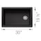 Blanco Inteos SILGRANIT 30in Single Bowl Reversible Undermount Workstation Kitchen Sink - Anthracite 443304 - alternate 2