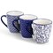 Elama Declan 6 Piece 12 Ounce Assorted Design Stoneware Mug Set in Blue and White ELM-DECLAN - alternate 5