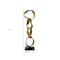 Homeroots 25" Gold and Black Marble and Aluminum Modern Abstract Tabletop Sculpture 568881 - alternate 2