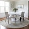 Homeroots 8' Linen Gray And Ivory Round Abstract Washable Indoor Outdoor Area Rug 616870 - alternate 2