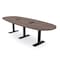 Skutchi Designs 7ft Conference Table With Power Unit | 6 Person Modular Boval Meeting Table | Harmony Series HAR-BOVL-48X84-T.BK-H3041-EBLK - alternate 1