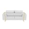 Homeroots 72in White And Gold Genuine Leather Loveseat 518570 - alternate 4