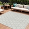 Homeroots 9' X 12' Ivory And Black Geometric Washable Indoor Outdoor Area Rug 613558 - alternate 1