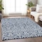 Homeroots 5' X 8' Navy Blue And Ivory Damask Washable Indoor Outdoor Area Rug 595170 - alternate 2