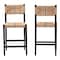 Bali & Pari Prita Bohemian Paper Loom and Black Mahogany Wood 2-Piece Bar Stool Set 249-2PC-13880-ZORO - alternate 2