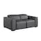 Homeroots 77in Dark Gray and Brown Italian Leather Power Reclining Loveseat With Storage 720549 - alternate 2
