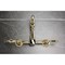 Kingston Brass Two-Handle Wall Mount Bridge Kitchen Faucet, Polished Brass KS1262AL - alternate 2