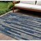 Homeroots 9' X 12' Navy Blue And Denim Blue Striped Washable Indoor Outdoor Area Rug 608956 - alternate 1