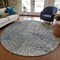 Homeroots 8' Silver Blue And Brown Round Abstract Washable Indoor Outdoor Area Rug 596832 - alternate 3