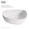 Vigo Peony Modern White Matte Stone 20 in. L x 15 in. W x 5 in. H Vessel Bathroom Sink VG04012 - alternate 2