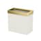 Gatco Modern Rectangular 3 Gal. Wastebasket, Matte Pearl/Brushed Brass Lid 1939B - alternate 1