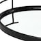 Homeroots Matte Black Metal With Two Handle Both Sides And Mirrored Glass Bottom Tray 376055 - alternate 3