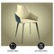 Leisuremod Sonnet Modern Dining Chair in Cream/Green Leather and Iron Legs, 2PK SC51CRDG2 - alternate 4