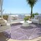 Homeroots 8' Purple And Ivory Round Geometric Washable Indoor Outdoor Area Rug 594805 - alternate 2