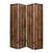 Homeroots 84" Brown Faux Leather Folding Four Panel Screen Room Divider 274740 - alternate 2