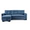 Homeroots 92" Blue Polyester Blend Convertible Futon Sleeper Sofa With Black Legs 544957 - alternate 3