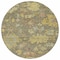 Homeroots 8' Artichoke Green Coral And Brown Round Floral Washable Indoor Outdoor Area Rug 604104 - alternate 2