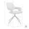 Armen Living Penny Swivel Upholstered Dining Chair in Gray Fabric with Black Metal Legs - Set of 2 LCPESIGRYBLK - alternate 3