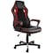 Elama High Back Adjustable Faux Leather Office Chair with Mesh and Fabric in Black and Red Trim ELM-F-004 - alternate 1