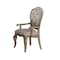 Homeroots Set of Two Tufted Beige and Taupe Upholstered Fabric And Solid Wood Dining Arm Chairs, 2PK 573399 - alternate 2