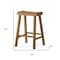 Homeroots 27" Natural Solid Wood Backless Counter Height Bar Chair 632462 - alternate 2