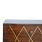 Homeroots 22" Chestnut Solid Wood Geometric Brass Inlay Two Drawer Nightstand 651558 - alternate 5