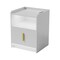 Homeroots 18" White Wood Lighted Two Drawer Nightstand with USB Port and Integrated Tech 564931 - alternate 1