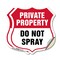 Signmission Private Property Shield Sign Do Not Spra, 12 inch X 12 inch, Vinyl Decal, 2PK SHI-D-2PACK-12-449 - alternate 1