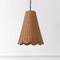 Jonathan Y Maria 16" 3-Light Coastal Bohemian Adjustable Hand-Woven Rattan Tapered Scalloped Cylinder LED Penda JYL1613A - alternate 3