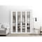 Sartodoors Sliding Closet Double Bi-fold Doors, Lucia 2466 White Silk with Clear Glass and Aluminum Strips, S LUCIA2466DBF-WS-96 x 96 (4* 24x96) - alternate 2