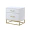 Homeroots 20" Gold And White End Table With Two Drawers 544087 - alternate 2