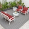 Leisuremod Walbrooke Modern White Patio Conversation With Square Fire Pit With Slats Design & Tank Holder, Red WWS-27-20-57-31-R - alternate 3