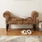 Homeroots 40in Brown Genuine Leather and Solid Wood Upholstered Bench 723438 - alternate 2