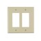 Decora Wallplate, 4.88 in L, 4.94 in W, 2 -Gang, Nylon, Ivory PJ262-I - alternate 1