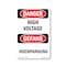 Signmission Safety Sign, OSHA Danger, 14" Height, High Voltage Bilingual, D-1014-VG-1327 OS-DS-D-1014-VG-1327 - alternate 1