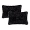 Homeroots Set of Two 12" X 20" Black Sheepskin Lumbar Throw Pillows, 2PK 544563 - alternate 2