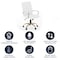 Flash Furniture Mid-Back White Leather Swivel Office Chair with Gold Frame and Arms GO-2286M-WH-GLD-GG - alternate 6
