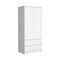 Homeroots 71" White Wood Two Door Two Drawer Combo Dresser 520128 - alternate 1