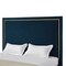 Homeroots Navy Blue Solid Wood Queen Upholstered Velvet Bed 544926 - alternate 3