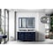 James Martin Vanities Brittany 60'' D Vanity, Victory Blue w/ Jasmine Pearl Silestone Top w/FreePower Wireless Charger 650-V60D-VBL-FEJP - alternate 2